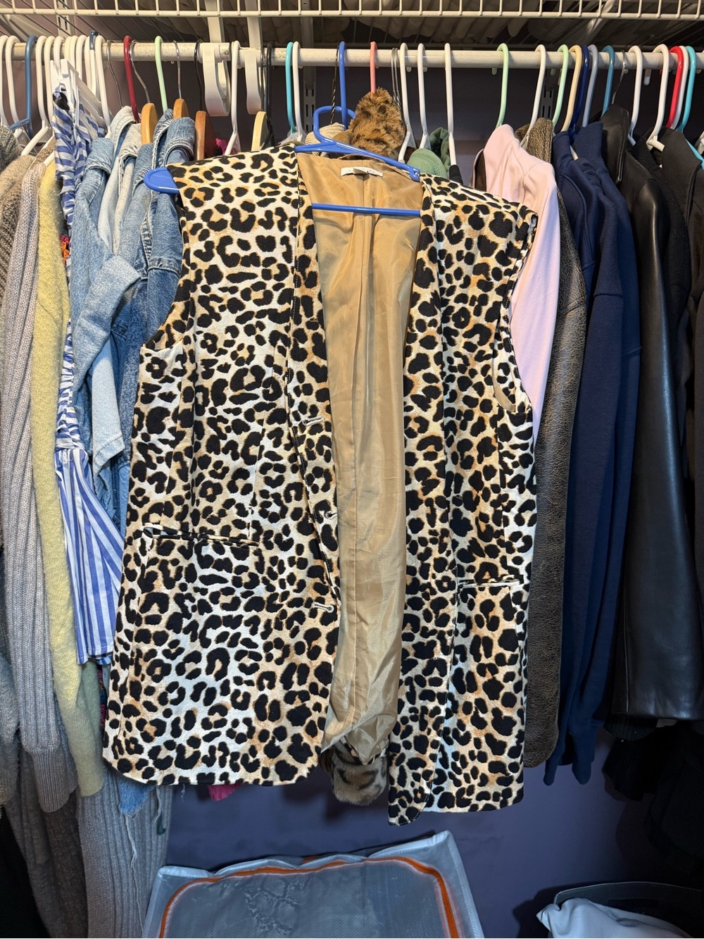 Topshop Leopard Print Sleeveless Vest in Tan and Black
